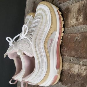 Nike Women's Air Max 97 White and Pink Sneakers